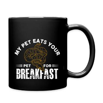 My Pet Eats Your Pet For Breakfast - Animal Lover - Full Colour Mug - black - Right