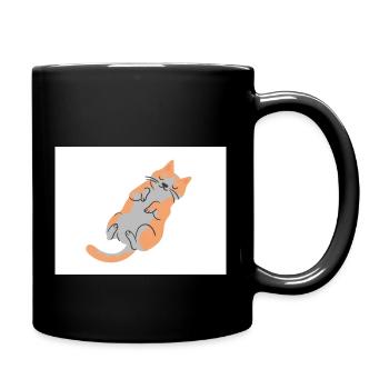 Süßes chilliges Kätzchen - Tasse einfarbig - Schwarz - Rechts