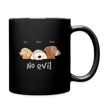 3 wise dogs - Full Colour Mug - black - Right