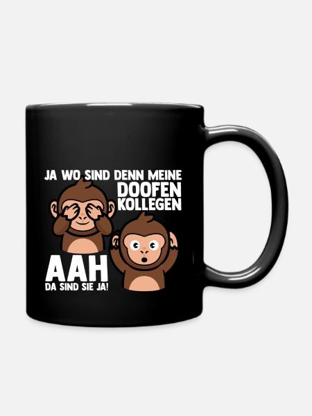 Doofe Kollegen Arbeitsplatz Rente Abschied Arbeits - Tasse einfarbig - Schwarz