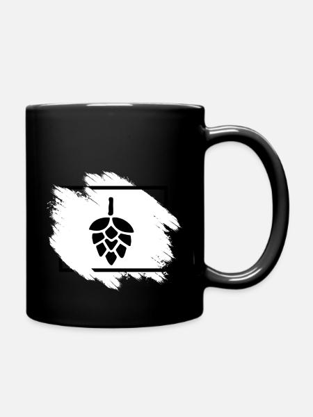 Bier Wein Whiskey Schnaps Alkohol - Tasse einfarbig - Schwarz