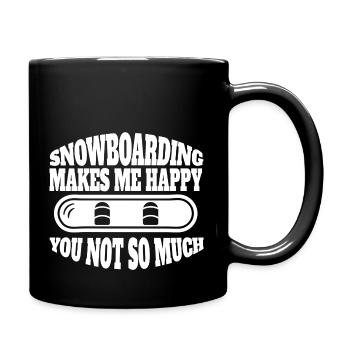 Snowboard Geschenk Snowboardsport Snowboardfahrer - Tasse einfarbig - Schwarz - Rechts