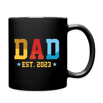 Dad Est. 2023 - Tasse einfarbig - Schwarz - Rechts