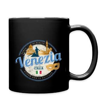 Venice Gondoliere Italy Carnival Vintage - Full Colour Mug - black - Right