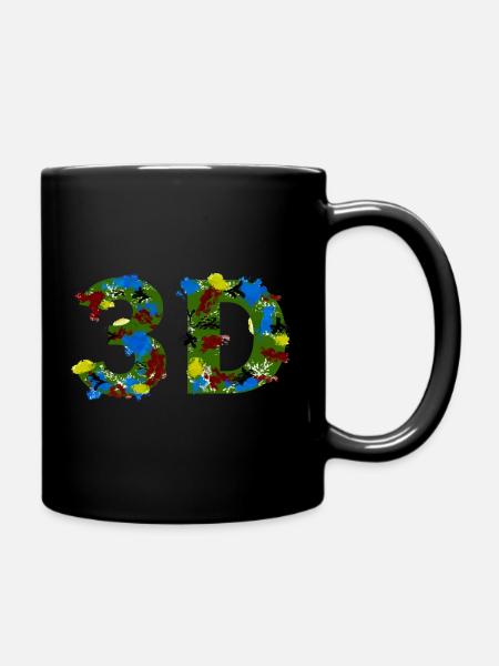 3D - Tasse einfarbig - Schwarz