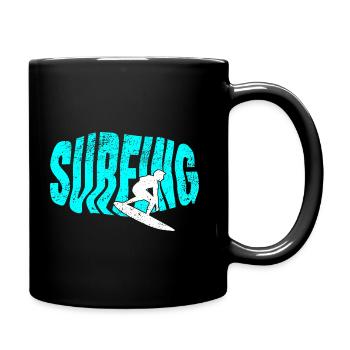 Wellenreiten Surfen Surfing Surfbrett Surfer Board - Tasse einfarbig - Schwarz - Rechts