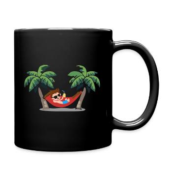 Hängematte Sommer Strand - Tasse einfarbig - Schwarz - Rechts