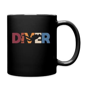 Taucher Apnoe tauchen Scuba Diving Dive Tauchmaske - Tasse einfarbig - Schwarz - Rechts