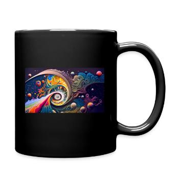 Planets in the universe, colorful AI generated - Full Colour Mug - black - Right