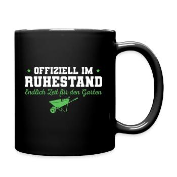 Gärtner in Rente Ruhestand Geschenkidee - Tasse einfarbig - Schwarz - Rechts
