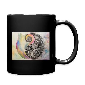 Yin und Yang - Tasse einfarbig - Schwarz - Rechts