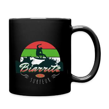 Biarritz Surf - Surfeur Vagues Océan Pays Basque - Mug uni - noir - Droite