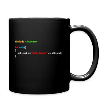 Hello World Code - Tasse einfarbig - Schwarz - Rechts
