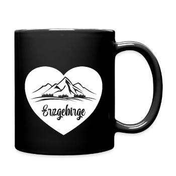 Erzgebirge Berge Liebe Heimat - Tasse einfarbig - Schwarz - Rechts