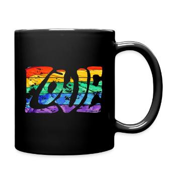 Love Rainbow Flag - Full Colour Mug - black - Right
