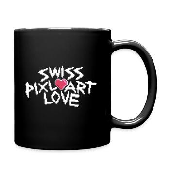 SwissPixlArtLogo blanc - Mug uni - noir - Droite