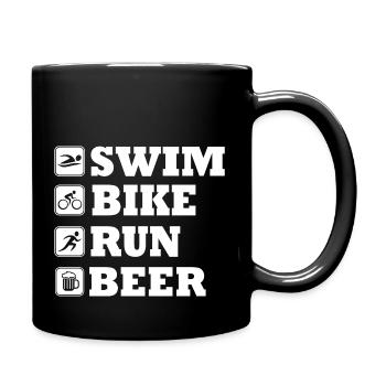 Triathlon Natation Bike Run Marathon - Mug uni - noir - Droite