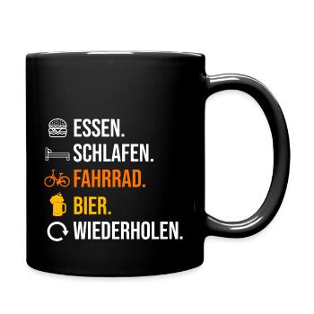 Radfahrer Fahrradfahrer Bier Rad Fahrrad - Tasse einfarbig - Schwarz - Rechts