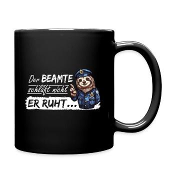 Polizei Polizist Spruch Faultier Schlaf Beamter - Tasse einfarbig - Schwarz - Rechts
