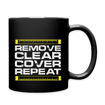 Remove Clear Cover Repeat - Full Colour Mug - black - Right