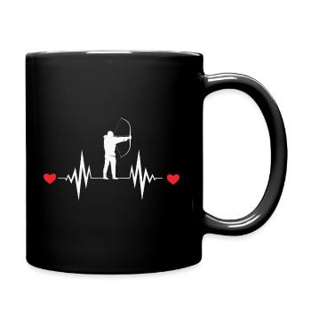 Bogenschießen Heartbeat Bow Hunting - Tasse einfarbig - Schwarz - Rechts