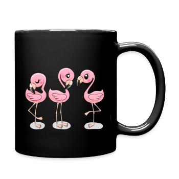 Cute Flamingos T Shirt - Full Colour Mug - black - Right