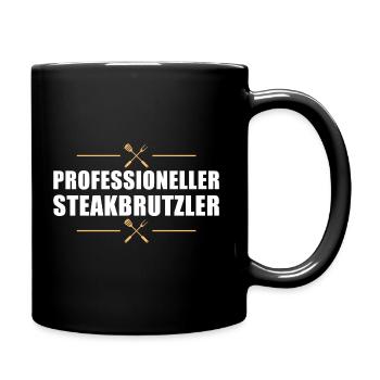 Grillen Professioneller Steakbrutzler Barbecue - Tasse einfarbig - Schwarz - Rechts