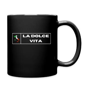 Italia Italy Italien Bella Italia Dolce Vita - Tasse einfarbig - Schwarz - Rechts