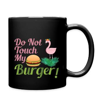 Do Not Touch My Burger Flamingo - Full Colour Mug - black - Right