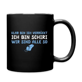 Fußball Schiedsrichter Verrückter Schiri Geschenk - Tasse einfarbig - Schwarz - Rechts