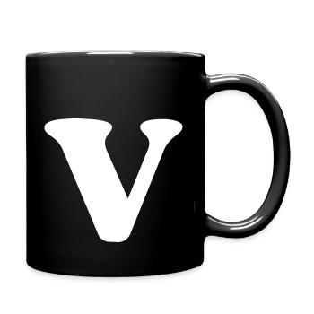 Lettre v - Mug uni - noir - Droite