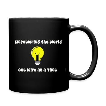 cooler Elektrikerspruch - Tasse einfarbig - Schwarz - Rechts