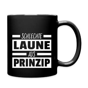 Schlechte Laune Aus Prinzip Misanthrop Sprüche - Tasse einfarbig - Schwarz - Rechts