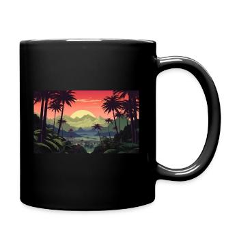 Vintage Hawaii-Chic: Retro für Umweltbewusste 🌺🕶 - Tasse einfarbig - Schwarz - Rechts
