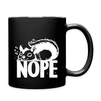 Nope Eichhörnchen Faulenzer Geschenkideen - Tasse einfarbig - Schwarz - Rechts