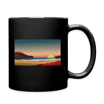 Sunset Serenity - Tasse einfarbig - Schwarz - Rechts