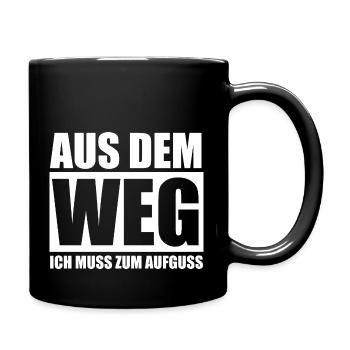 Wellness Saunagänger Saunieren Saunierer Sauna - Tasse einfarbig - Schwarz - Rechts