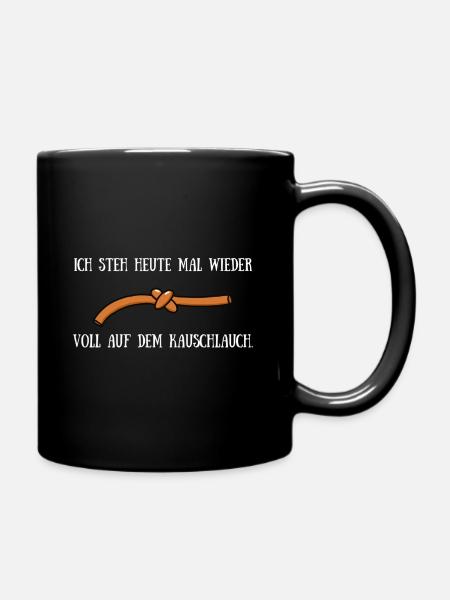 Kauschlauch weiss - Tasse einfarbig - Schwarz