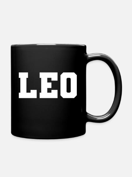 Name - Leo - Tasse einfarbig - Schwarz