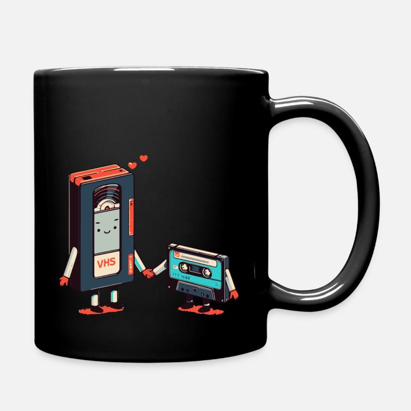 VHS, Comedy cassette love nostalgia - Full Colour Mug - black