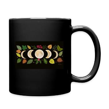Mondphasen - Tasse einfarbig - Schwarz - Rechts