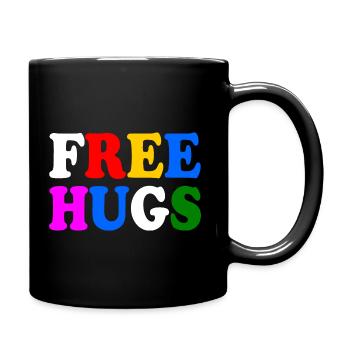 Free hugs - Tasse einfarbig - Schwarz - Rechts