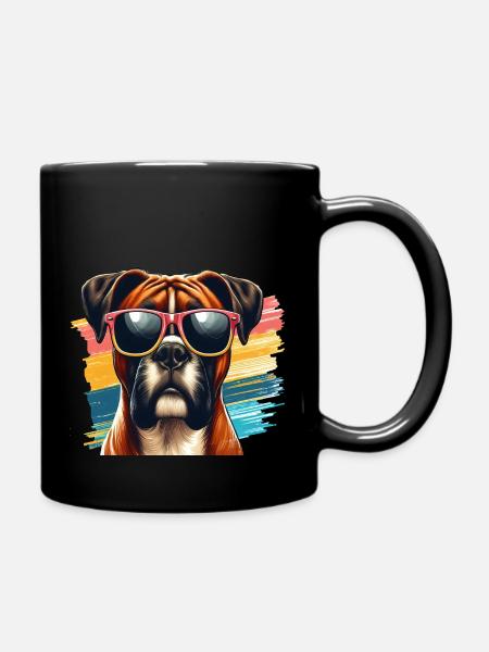 Art de chien Boxer mignon - Mug uni - noir