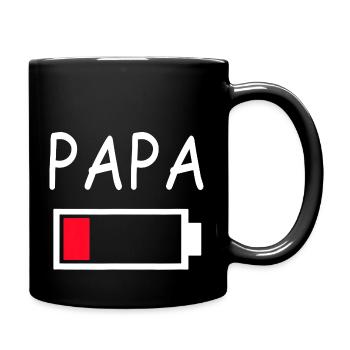 Papa Battery Empty Daddy Battery Dad Battery - Full Colour Mug - black - Right