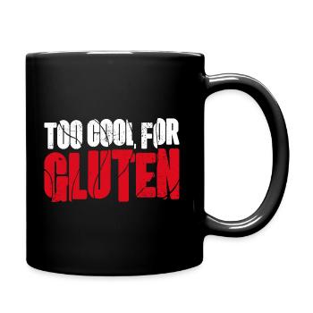 Too Cool For Gluten - Funny Celiac Design - Full Colour Mug - black - Right