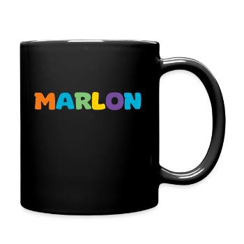 Name - Marlon - Tasse einfarbig - Schwarz - Rechts