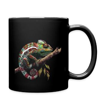 Chamelion Grafik - Tasse einfarbig - Schwarz - Rechts