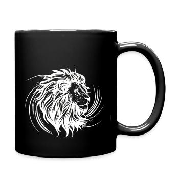 Lion's head white - Full Colour Mug - black - Right