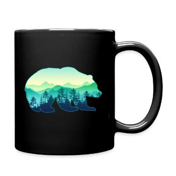 Jäger Bergsteiger Wanderer Bär - Tasse einfarbig - Schwarz - Rechts