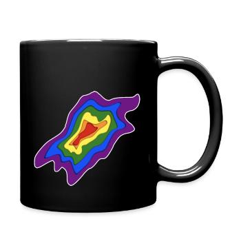 Papercut style Rainbow flag - Full Colour Mug - black - Right